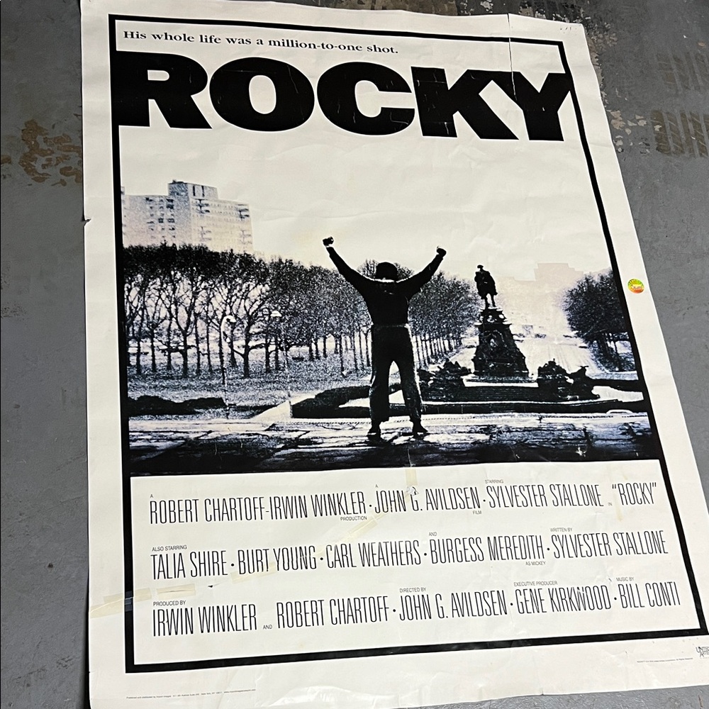🔥Large Black and White Rocky Movie Poster 4 feet